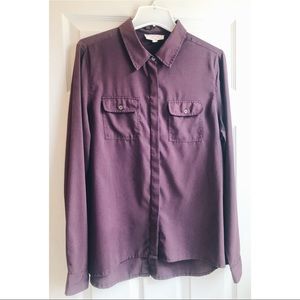 Maroon Long Sleeve Button Down